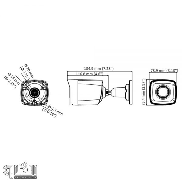 مشخصات ظاهری دوربین هایک ویزن مدل DS-2CE16D0T-IT1