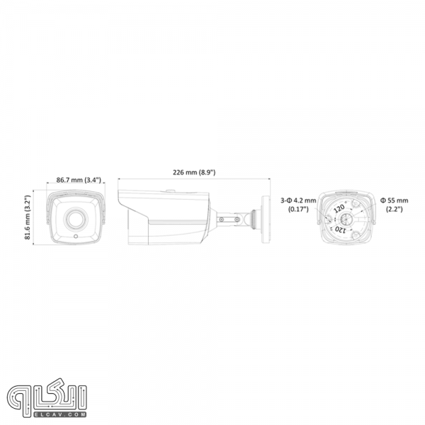 مشخصات ظاهری دوربین مدار بسته هایک ویژن DS-2CE16D0T-IT1E