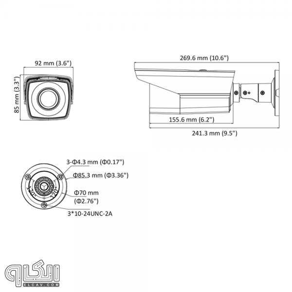 مشخصات ظاهری دوربین مدار بسته هایک ویژن DS-2CE16D8T-IT3ZE
